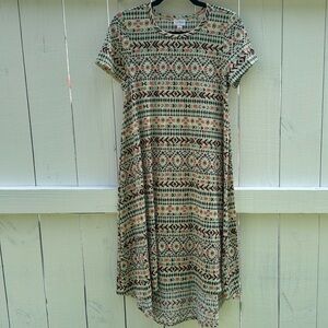 LuLaRoe geometric print Carly dress. Like new condition: worn once!